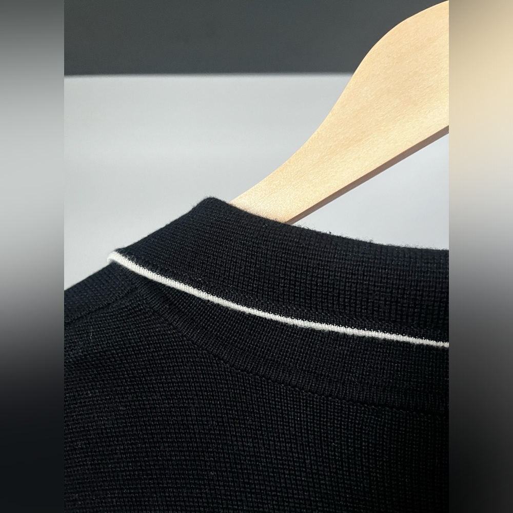 Ralph Lauren - 100% Cotton Sweater Knit Blazer Jacket - Black (Size: XL) - Picture 4 of 11